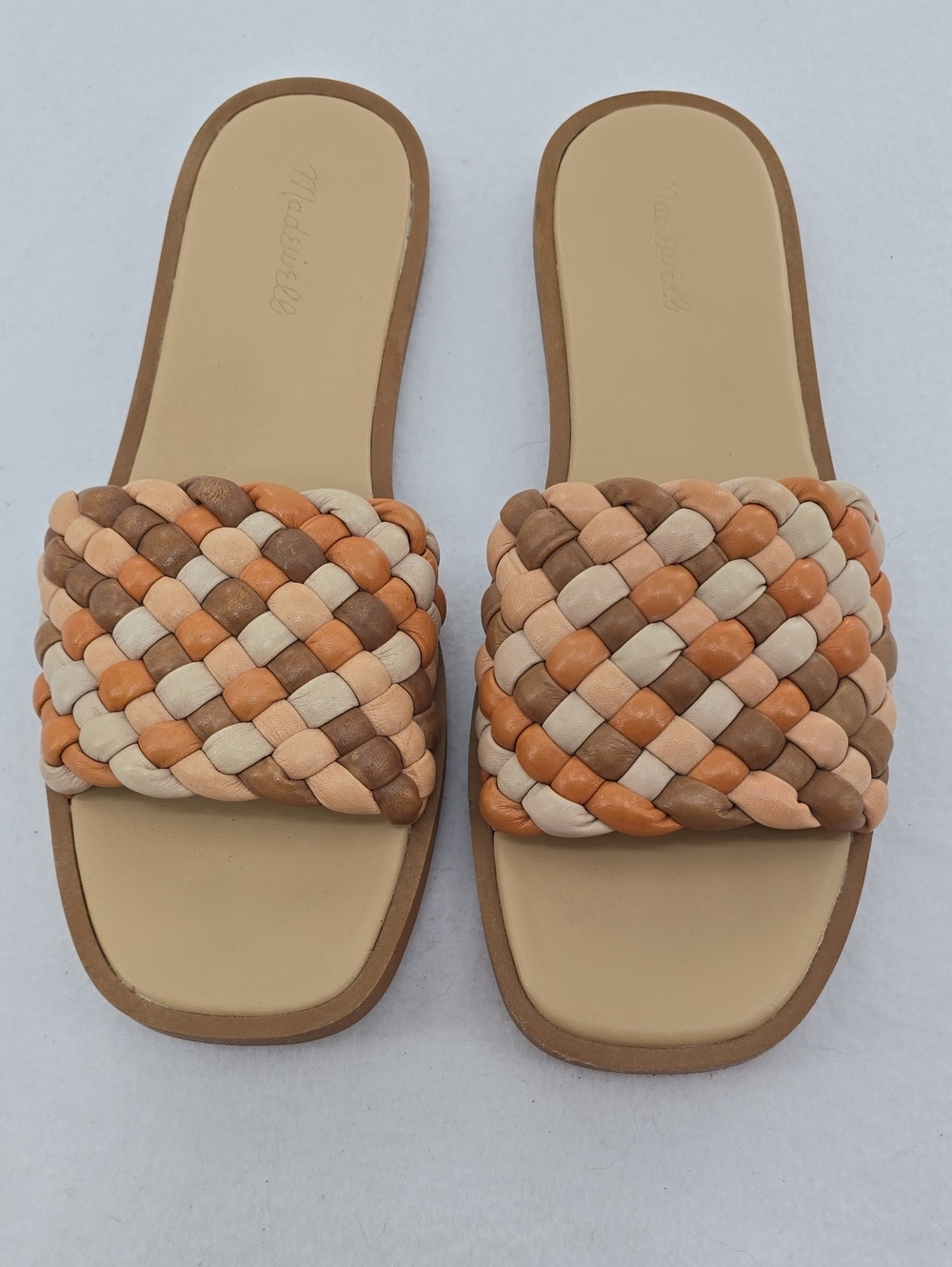 Madewell The Suzi Slide Sandal in Multi Woven Leather